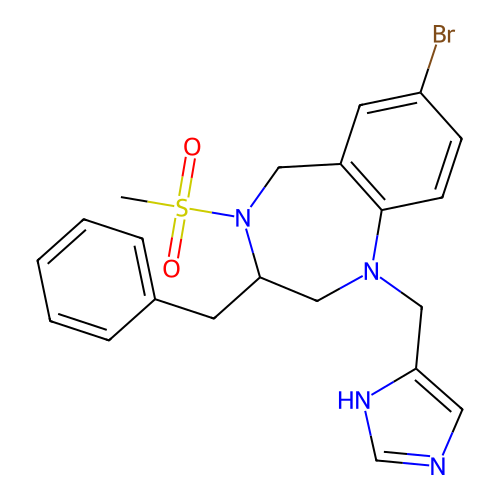 3-Benzyl-7-bromo-1-(3H-imidazol-4-ylmethyl)-4-methanesulfonyl-2,3,4,5-tetrahydro-1H-benzo[e][1,4]diazepine structure