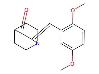 (2Z)-2-[(2,5-dimethoxyphenyl)methylidene]-1-azabicyclo[2.2.2]octan-3-one structure