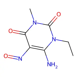 6-Amino-1-ethyl-3-methyl-5-nitroso-2,4(1H,3H)-pyrimidinedione structure