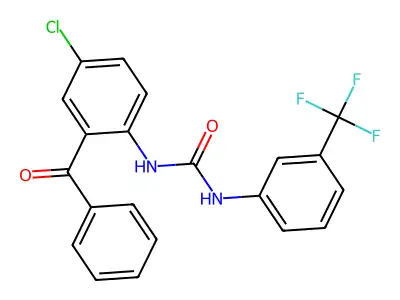 1-(2-Benzoyl-4-chloro-phenyl)-3-[3-(trifluoromethyl)phenyl]urea structure