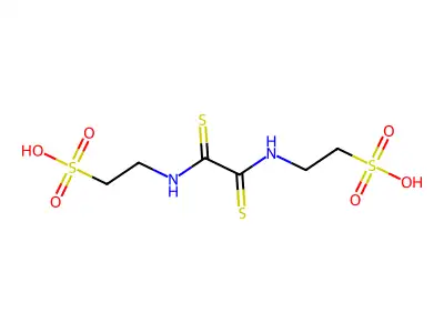 2-((2-((2-Sulfoethyl)amino)-2-thioxoethanethioyl)amino)ethanesulfonic acid structure