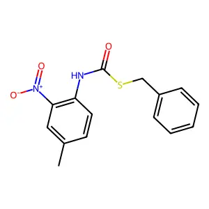 Carbamothioic acid, (4-methyl-2-nitrophenyl)-, S-(phenylmethyl) ester structure