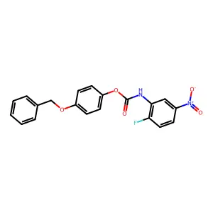 4-(Benzyloxy)phenyl 2-fluoro-5-nitrophenylcarbamate structure