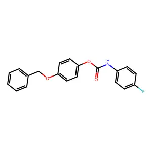 Carbamic acid, (4-fluorophenyl)-, 4-(phenylmethoxy)phenyl ester structure