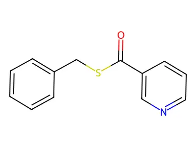 S-benzyl pyridine-3-carbothioate structure