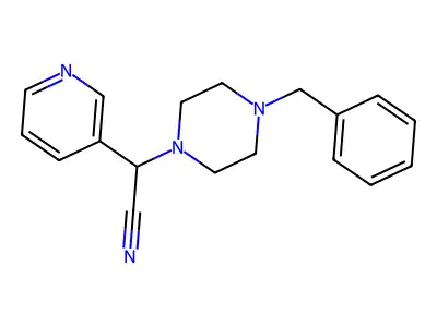 2-(4-Benzylpiperazin-1-yl)-2-(pyridin-3-yl)acetonitrile structure