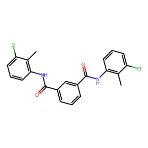 1-N,3-N-bis(3-chloro-2-methylphenyl)benzene-1,3-dicarboxamide structure
