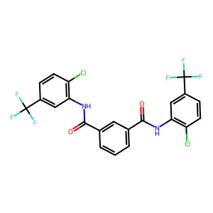 1-N,3-N-bis[2-chloro-5-(trifluoromethyl)phenyl]benzene-1,3-dicarboxamide structure