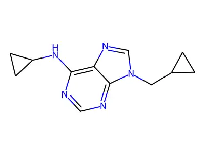 9H-Purin-6-amine, N-cyclopropyl-9-(cyclopropylmethyl)- structure