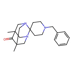 1'-Benzyl-5,7-dimethyl-6-oxospiro(1,3-diazaadamantane-2,4'-piperidine) structure