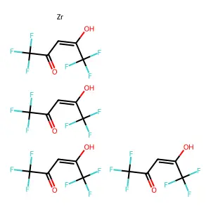 Tetrakis(1,1,1,5,5,5-hexafluoropentane-2,4-dione);zirconium structure