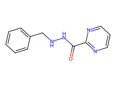 2-Pyrimidinecarboxylic acid, 2-(phenylmethyl)hydrazide structure