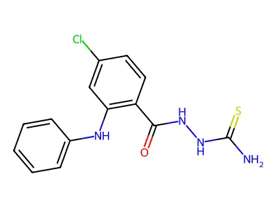 Benzoic acid, 4-chloro-2-(phenylamino)-, 2-(aminothioxomethyl)hydrazide structure
