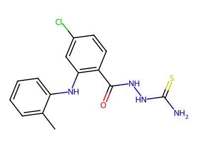 Benzoic acid, 4-chloro-2-((2-methylphenyl)amino)-, 2-(aminothioxomethyl)hydrazide structure
