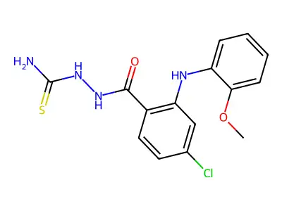 Benzoic acid, 4-chloro-2-((2-methoxyphenyl)amino)-, 2-(aminothioxomethyl)hydrazide structure