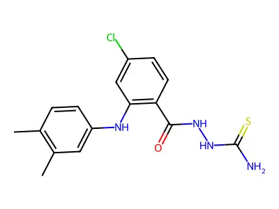 [[4-chloro-2-(3,4-dimethylanilino)benzoyl]amino]thiourea structure
