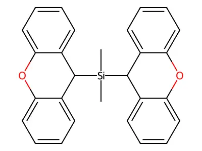 Dimethyldi(9H-xanthen-9-yl)silane structure