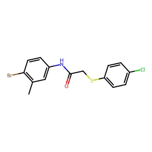 N-(4-bromo-3-methylphenyl)-2-[(4-chlorophenyl)sulfanyl]acetamide structure