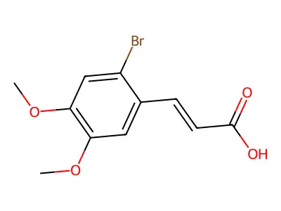 (2E)-3-(2-溴-4,5-二甲氧基苯基)丙烯酸 structure