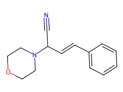 (3E)-2-(morpholin-4-yl)-4-phenylbut-3-enenitrile structure