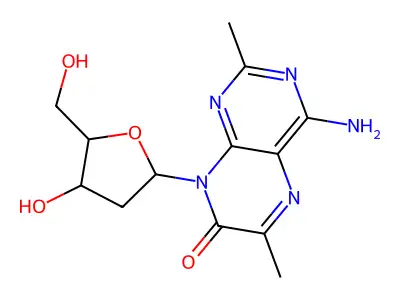 4-Amino-8-[4-hydroxy-5-(hydroxymethyl)oxolan-2-yl]-2,6-dimethylpteridin-7-one structure