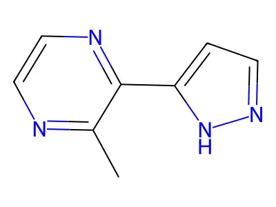 2-methyl-3-(1H-pyrazol-5-yl)pyrazine structure