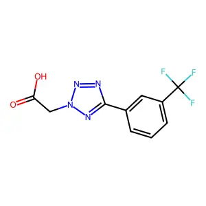 {5-[3-(trifluoromethyl)phenyl]-2H-tetrazol-2-yl}acetic acid structure
