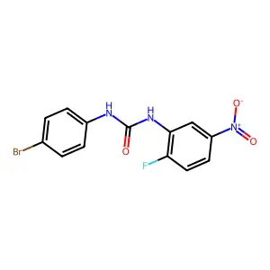 N-(4-bromophenyl)-N'-(2-fluoro-5-nitrophenyl)urea structure