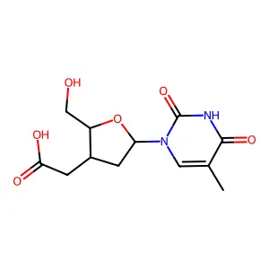 Thymidine, 3'-(carboxymethyl)-3'-deoxy- structure
