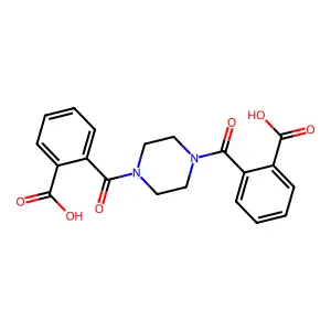 2-{[4-(2-Carboxybenzoyl)-1-piperazinyl]carbonyl}benzoic acid structure