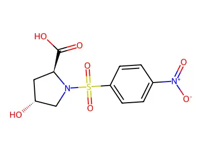 4-Hydroxy-1-(4-nitrobenzenesulfonyl)pyrrolidine-2-carboxylic acid structure