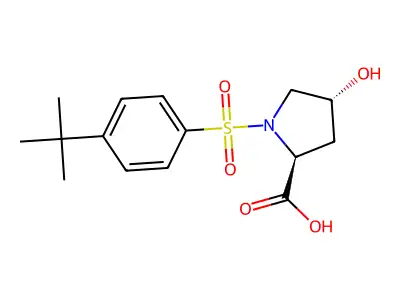 1-(4-Tert-butylbenzenesulfonyl)-4-hydroxypyrrolidine-2-carboxylic acid structure