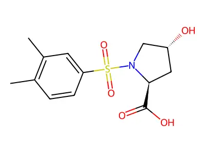 1-(3,4-Dimethylbenzenesulfonyl)-4-hydroxypyrrolidine-2-carboxylic acid structure