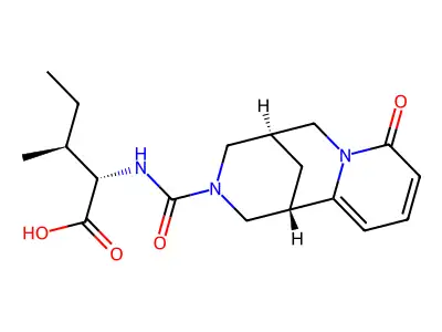 ((1s,5s)-8-Oxo-1,3,4,5,6,8-hexahydro-2h-1,5-methanopyrido[1,2-a][1,5]diazocine-3-carbonyl)-l-isoleucine structure