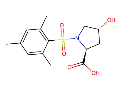 4-Hydroxy-1-(2,4,6-trimethylbenzenesulfonyl)pyrrolidine-2-carboxylic acid structure