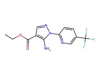 ethyl 5-amino-1-[5-(trifluoromethyl)pyridin-2-yl]-1H-pyrazole-4-carboxylate structure