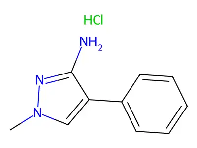 Pyrazole, 3-amino-1-methyl-4-phenyl-, hydrochloride structure