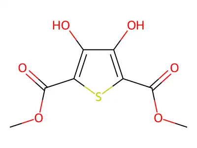 Dimethyl 3,4-dihydroxythiophene-2,5-dicarboxylate structure