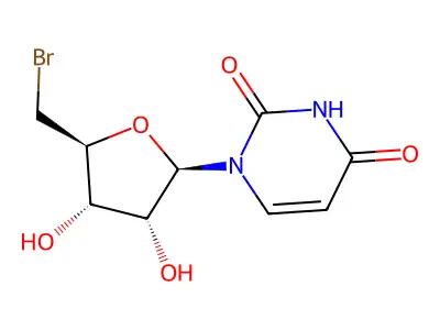 1-[5-(Bromomethyl)-3,4-dihydroxyoxolan-2-yl]pyrimidine-2,4-dione structure