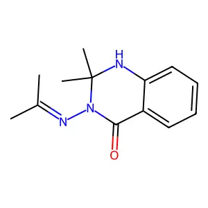 3-(isopropylideneamino)-2,2-dimethyl-2,3-dihydroquinazolin-4(1H)-one structure