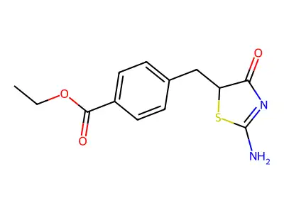 Ethyl 4-((2-imino-4-oxothiazolidin-5-yl)methyl)benzoate structure