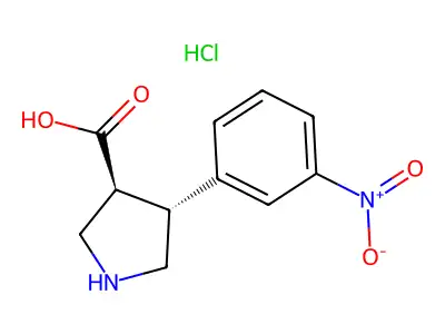 (+/-)-trans-4-(3-Nitro-phenyl)-pyrrolidine-3-carboxylic acid-HCl structure