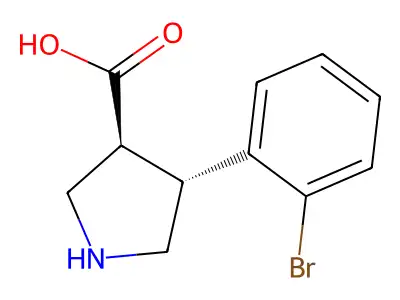 (3S,4R)-4-(2-bromophenyl)pyrrolidine-3-carboxylic acid structure