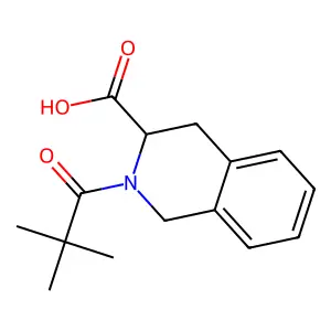 2-(2,2-Dimethyl-1-oxopropyl)-1,2,3,4-tetrahydro-3-isoquinolinecarboxylic acid structure