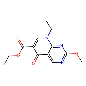 Ethyl 8-ethyl-5,8-dihydro-2-methoxy-5-oxopyrido(2,3-d)pyrimidine-6-carboxylate structure