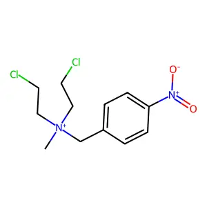 N,N-Bis(2-chloroethyl)-N-methyl-4-nitrobenzenemethanaminium structure