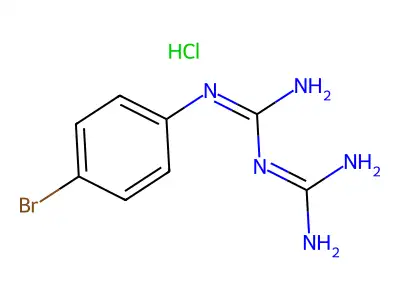 N-(4-bromophenyl)imidodicarbonimidic diamide hydrochloride structure