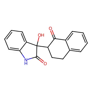 3-Hydroxy-3-(1-oxo-1,2,3,4-tetrahydronaphthalen-2-yl)-1,3-dihydro-2H-indol-2-one structure