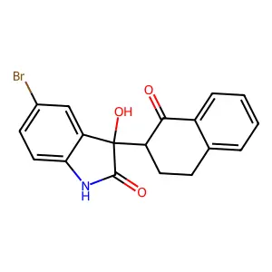 5-bromo-3-hydroxy-3-(1-oxo-3,4-dihydro-2H-naphthalen-2-yl)-1H-indol-2-one structure