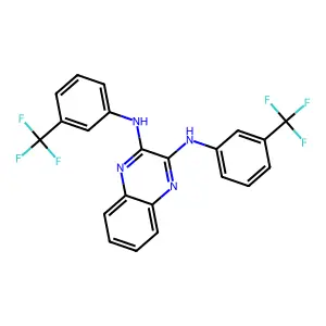 2,3-Quinoxalinediamine, N,N'-bis[3-(trifluoromethyl)phenyl]- structure